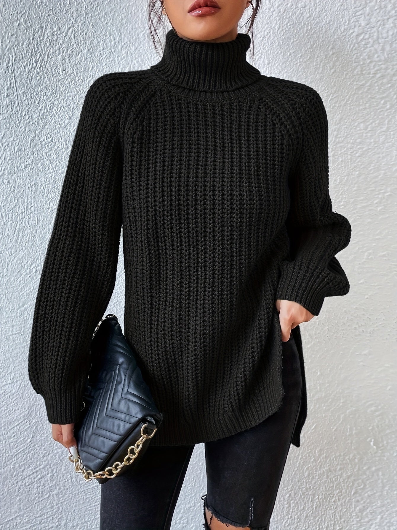 Isabella™ Knitted Turtleneck Sweater