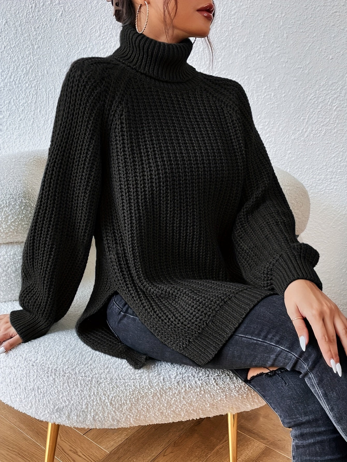 Isabella™ Knitted Turtleneck Sweater