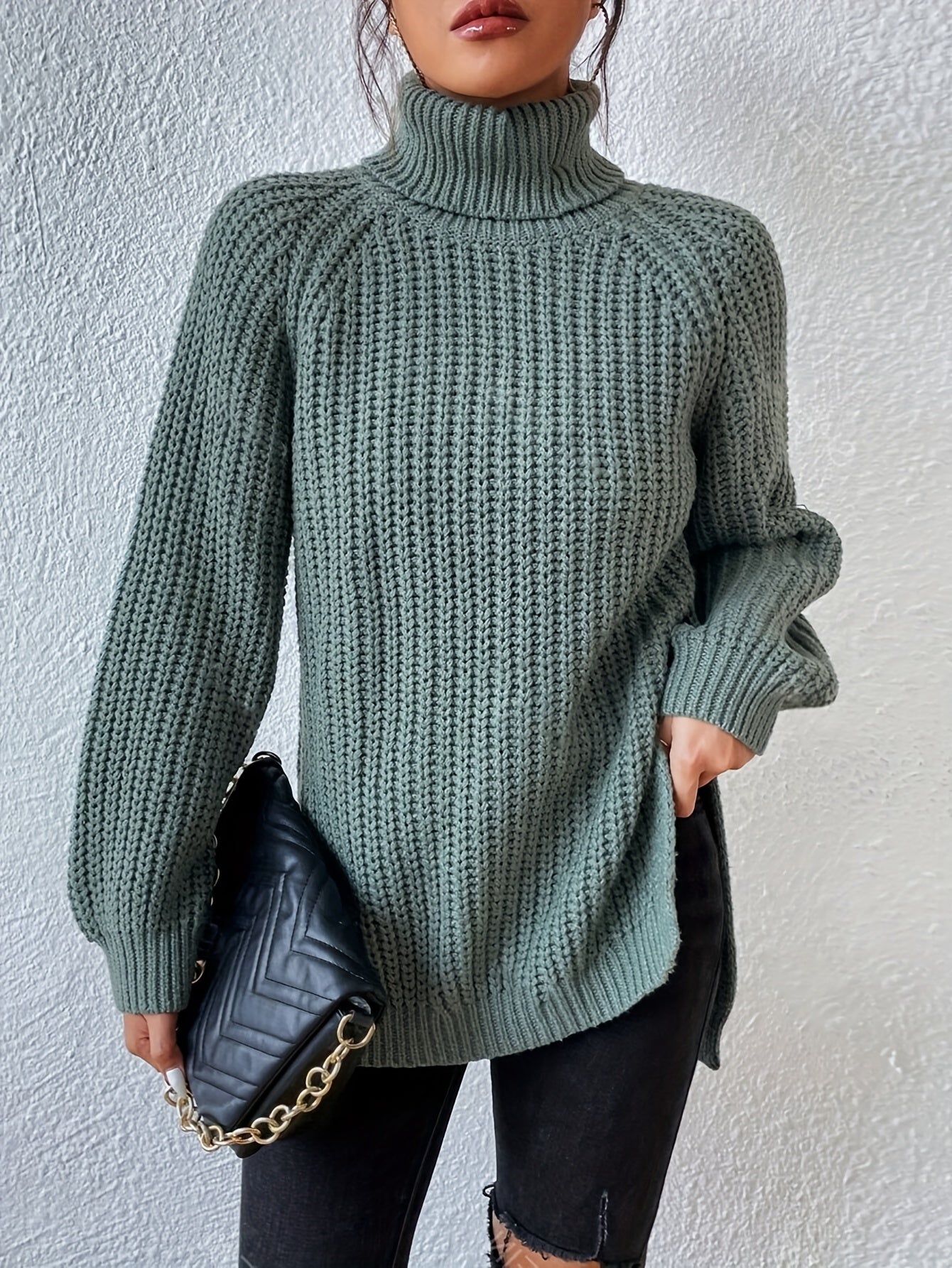 Isabella™ Knitted Turtleneck Sweater