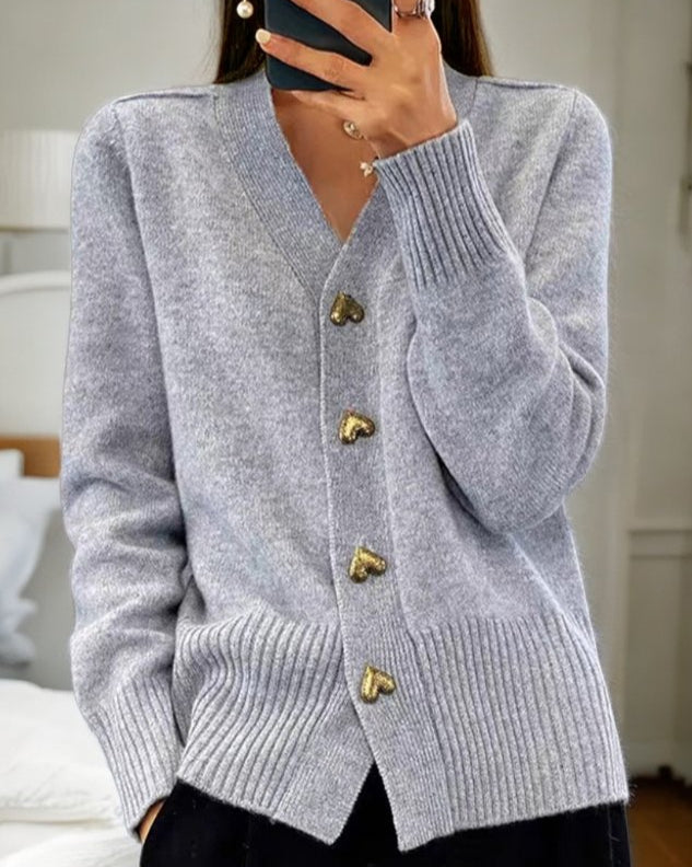 Adele | Elegant Cardigan with Heart Buttons